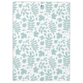 Fallen Leaves Pattern LT Blauwgroen op wit Klembord (Achterkant)