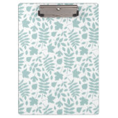 Fallen Leaves Pattern LT Blauwgroen op wit Klembord (Voorkant)