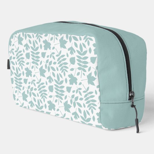 Fallen Leaves Pattern LT Blauwgroen op wit Toilettasje (Rechterhoek)