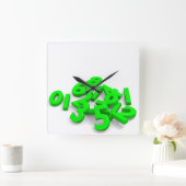 Fallen numbers Wall Clock Vierkante Klok (Huis)