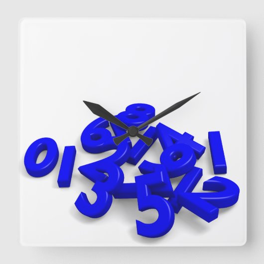 Fallen numbers Wall Clock Vierkante Klok (Voorkant)