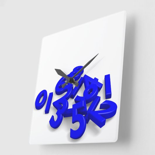 Fallen numbers Wall Clock Vierkante Klok (Hoek)