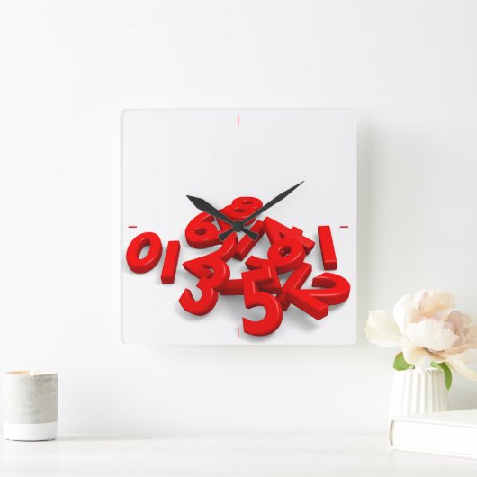 Fallen numbers Wall Clock Vierkante Klok (Huis)