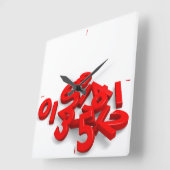Fallen numbers Wall Clock Vierkante Klok (Hoek)