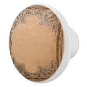 Fallen Old Knotwork Sepia Papier Keramische Knop (Rechts)