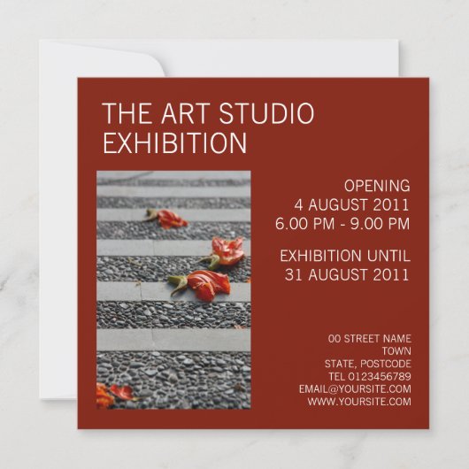 Fallen Petals carmine Uitnodiging (Voorkant)