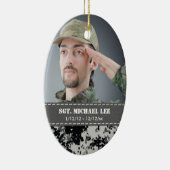 Fallen Soldier met zwarte en witte digitale camo Keramisch Ornament (Rechts)