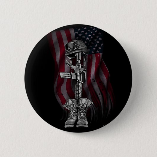 FALLEN SOLDIER PIN RONDE BUTTON 5,7 CM (Voorkant)