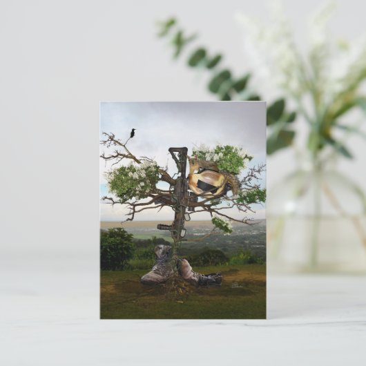 Fallen Soldier's Cross Briefkaart (Staand voorkant)