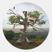 Fallen Soldier's Cross Ronde Sticker (Voorkant)