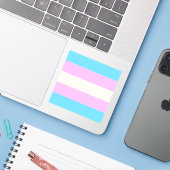 Fallen Trans Pride Flag Sticker (Laptop met iPhone)
