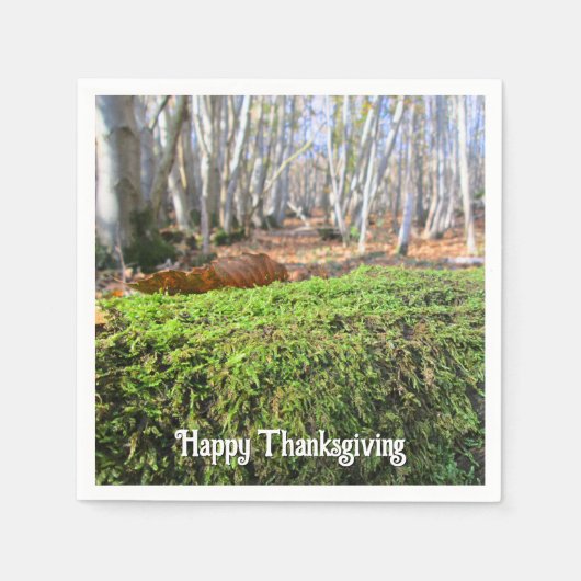 Fallen Tree in Autumn Moss - Aangepaste Thanksgivi Servet (Voorkant)