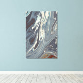 Fallen Waves Art | Beste moderne abstracte schilde Canvas Afdruk (Insitu (Houten vloer))