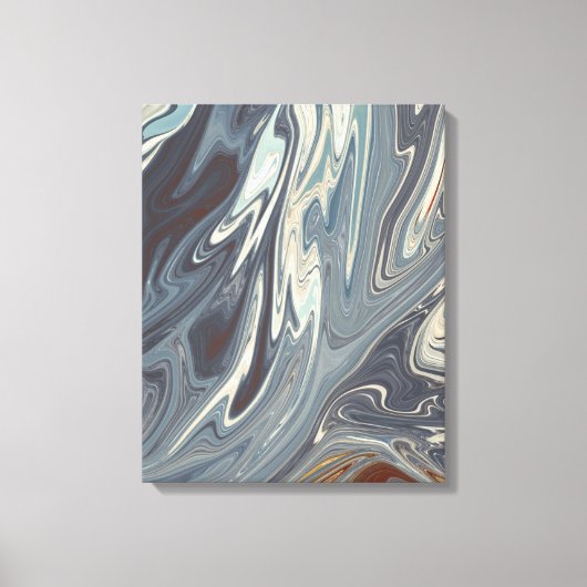 Fallen Waves Art | Beste moderne abstracte schilde Canvas Afdruk (Voorkant)