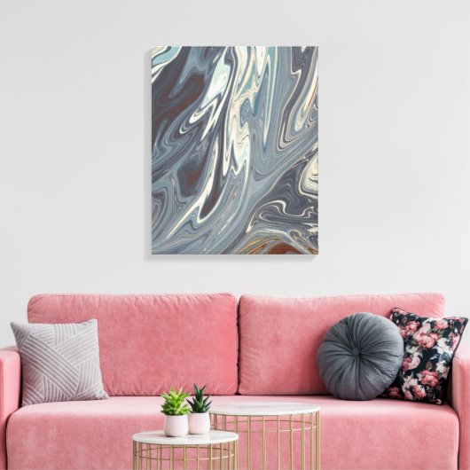 Fallen Waves Art | Beste moderne abstracte schilde Canvas Afdruk (Insitu (Woonkamer))