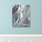 Fallen Waves Art | Beste moderne abstracte schilde Canvas Afdruk (Insitu (Houten vloer))