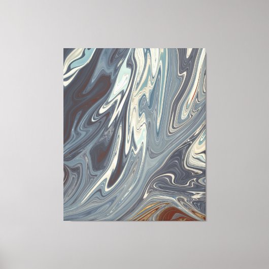 Fallen Waves Art | Beste moderne abstracte schilde Canvas Afdruk (Voorkant)