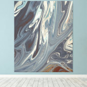 Fallen Waves Art | Beste moderne abstracte schilde Canvas Afdruk (Insitu (Houten vloer))