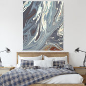 Fallen Waves Art | Beste moderne abstracte schilde Canvas Afdruk (Insitu (Slaapkamer))