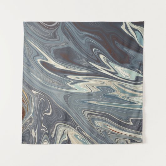 Fallen Waves Art | Beste moderne abstracte schilde Wandkleed (Voorkant (horizontaal))