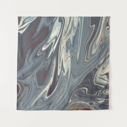 Fallen Waves Art | Beste moderne abstracte schilde Wandkleed (Voorkant)