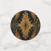 Fallen zwart en gouden bloemen confetti (Kleine voorkant)