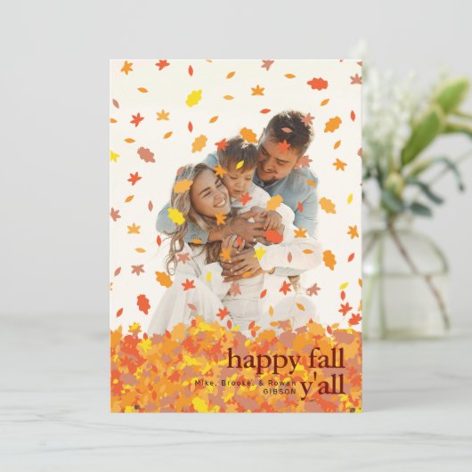 FALLENDE BLADEREN FOTO FEESTDAGENKAART (Staand voorkant)