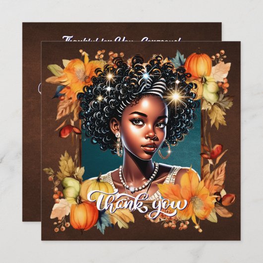Fallin' for Fall Gorgeous Girl Gratitude Card Kaart (Voorkant / Achterkant)