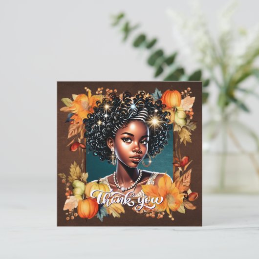 Fallin' for Fall Gorgeous Girl Gratitude Card Kaart (Staand voorkant)