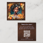 Fallin' for Fall Gorgeous Girl Gratitude Enc. Card Vierkante Visitekaartje (Voorkant / Achterkant)