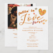 Fallin' In Love Forever Elegant Herfst Vrijgezelle Kaart (Voorkant / Achterkant)