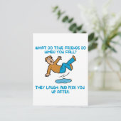 Falling and True Friends Briefkaart (Staand voorkant)