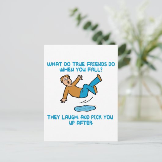Falling and True Friends Briefkaart (Staand voorkant)