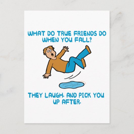 Falling and True Friends Briefkaart (Voorkant)