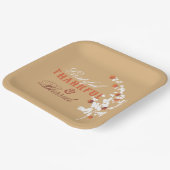 Falling Autumn Maple verliest Happy Thanksgiving Papieren Bordje (Gebogen)