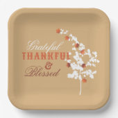 Falling Autumn Maple verliest Happy Thanksgiving Papieren Bordje (Voorkant)