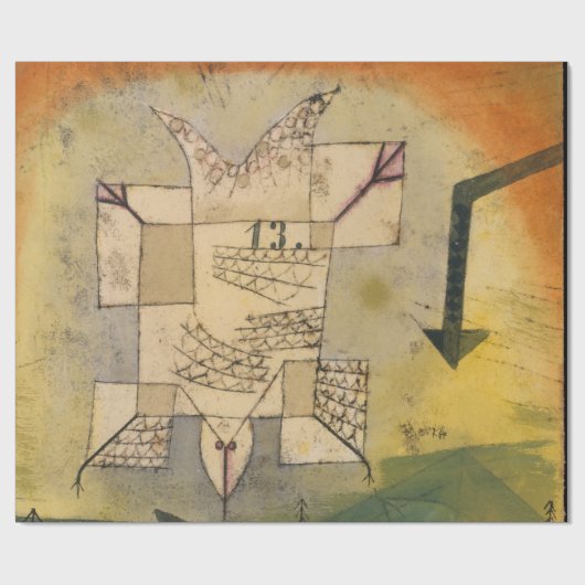 Falling Bird Paul Klee 1919 Cadeaupapier (Vlak)