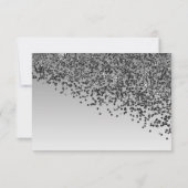 Falling Black Glitter Sweet 16 Party Save The Date (Achterkant)