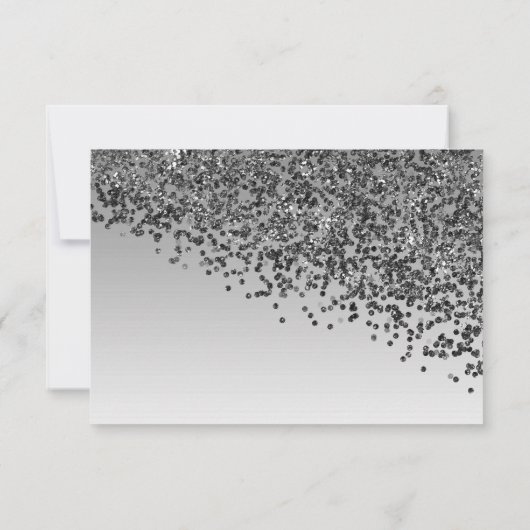 Falling Black Glitter Sweet 16 Party Save The Date (Achterkant)