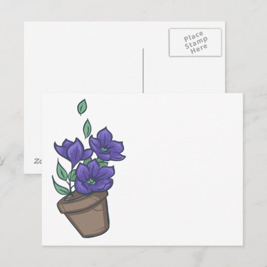 Falling Bowl of Petunias Briefkaart (Voorkant / Achterkant)