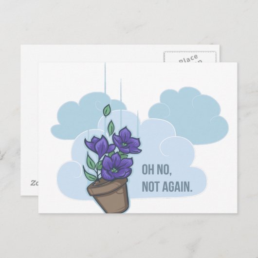 Falling Bowl of Petunias Briefkaart (Voorkant / Achterkant)