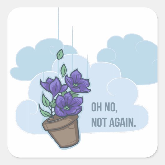 Falling Bowl of Petunias Vierkante Sticker (Voorkant)