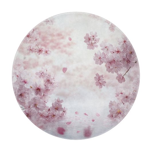 Falling Cherry Blossom Snijplank (Voorkant)