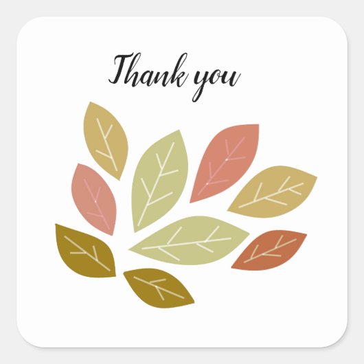 Falling Colorful Leaves Vierkante Sticker (Voorkant)