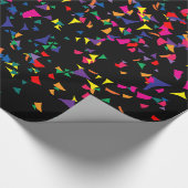 Falling Confetti - Rainbow-kleuren op zwart v3 Cadeaupapier (Hoek)