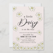 Falling Daisies Floral Pink Baby shower Uitnodigin Kaart (Voorkant)