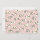 Falling Daisies Floral Pink Foto 1e verjaardag Kaart (Achterkant)