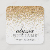 FALLING FAUX GOLD CONFETTI schattig cascading luxe Vierkante Visitekaartje (Voorkant)