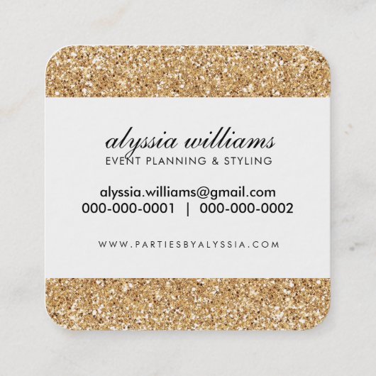 FALLING FAUX GOLD CONFETTI schattig cascading luxe Vierkante Visitekaartje (Achterkant)
