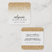 FALLING FAUX GOLD CONFETTI schattig cascading luxe Vierkante Visitekaartje (Voorkant / Achterkant)